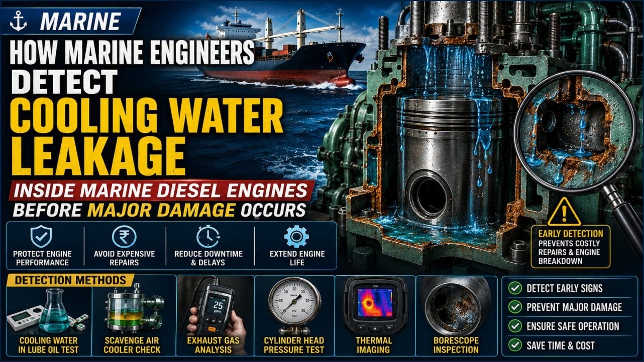 How Marine Engineers Detect Cooling Water Leakage Inside Marine Diesel Engines Before Major Damage Occurs