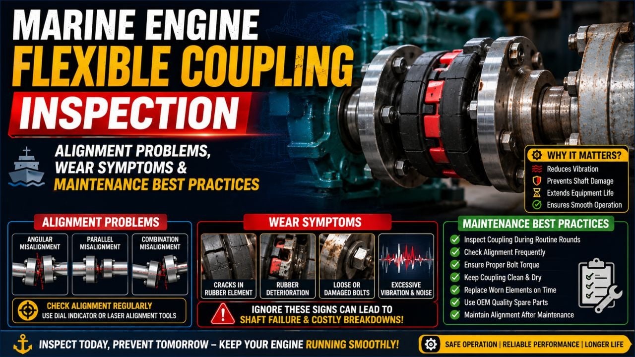 Marine Engine Flexible Coupling Inspection: Alignment Problems, Wear Symptoms & Maintenance Best Practices